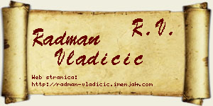Radman Vladičić vizit kartica